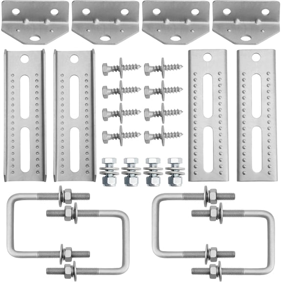 4 PCS 8" Boat Trailer Bunk Brackets, Galvanized Swivel Top, Heavy Duty, for 1.5" x 3", 2" x 3", 3" x 3" Boat Trailer Crossmember