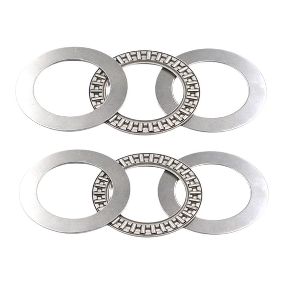 4 PCS AXK2035 2AS Needle Roller Thrust Bearings with 4 Washers, 20mm Inner Diameter, 35mm OD, 4mm of Thickness, GCr15 Hardness