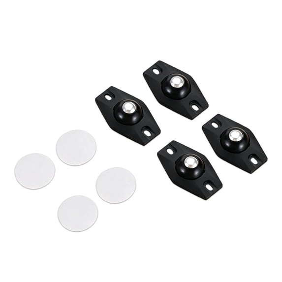 4 PCS Adhesive Caster Wheels,360° Swivel Sticky Appliance Rollers,Quiet Glide Small Casters Sticky Pulley for Kitchen Appliance,Trash Can,Storage Box & Small Furniture,1.77x1.1 inch (Z-Black)