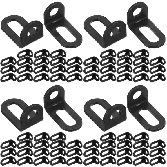 4 Pieces Small Black Brackets Shape Corner Adjustable L-shaped Code Braces