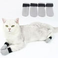 thumbnail image 1 of 4 PCS Adjustable Cat Booties Breathable Mesh Scratch Mittens Protective Pet Shoes for Safe Bathing and Nail Trimming Comfortable Indoor Use, 1 of 7