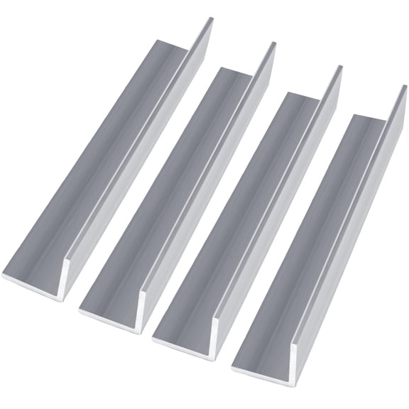 4 PCS 13" Aluminum Angle Bar, 3/16" Thick L-Shaped Aluminum Stock for Industrial, Construction, DIY Projects & Repair (Silver)