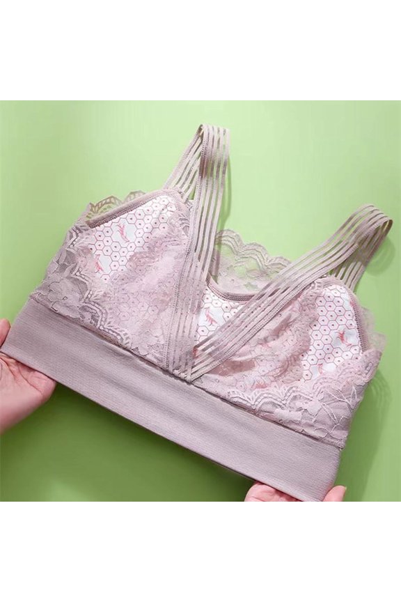 Sexy Lace Seamless Large Size Women's Bra Comfortable Breathable Sports Beauty Back Vest Sleep Gathered Wrapped Chest Tube Top