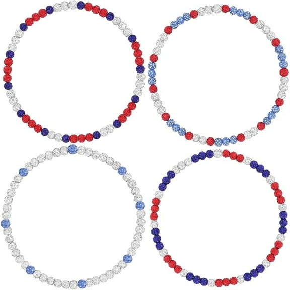 4 PCS Baseball Beaded Chain Necklace for Men,Bling Ice Collection Baseball Necklace Gifts, Diamond Rhinestone Discoball Necklace Dirp Accessories Necklace Gifts for Baseball Team Lovers