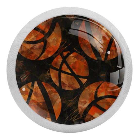4 PCS Basketball in Dark Crystal Glass Round Cabinet Knob Drawer Pull Handle Glowing in The Dark for Kitchen, Cupboard, Dresser, Wardrobe, etc