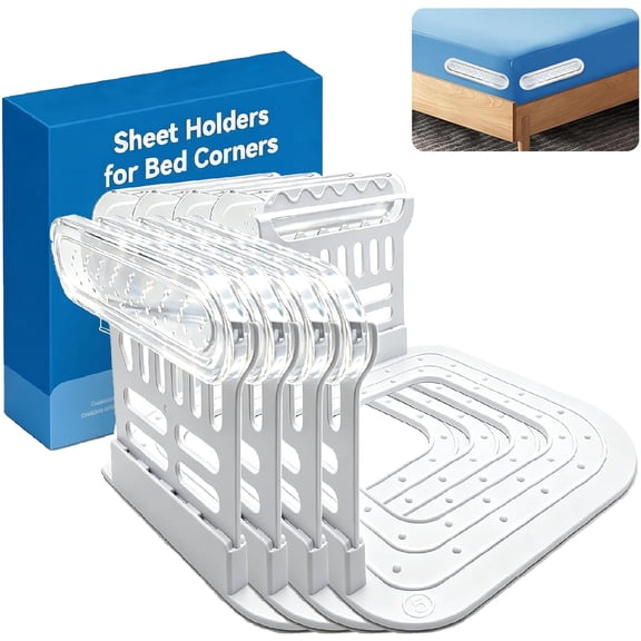 4 PCS Bed Sheet Holders for Corners, Non-Slip Mattress Clips