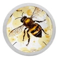 thumbnail image 1 of 4 PCS Bees Pattern Crystal Glass Round Cabinet Knob Drawer Pull Handle Glowing in The Dark for Kitchen, Cupboard, Dresser, Wardrobe, etc, 1 of 7