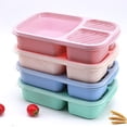 thumbnail image 1 of 4 PCS Bento Lunch Box,3 Compartment Meal Prep Lunch Containers,Leak Proof Bento Box Adult Lunch Box,BPA Free Plastic Reusable Food Storage Container with lid,Microwave/Freezer/Dishwasher Safe, 1 of 7