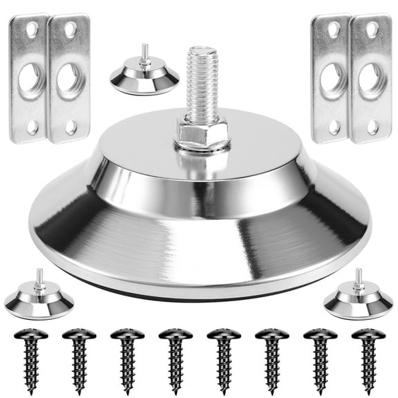 4 PCS Billiard/Pool Table Leg Levelers 5 Inch Metal Game Table Leg Levelers Heavy Duty Leveling Feets for Pool Table,4 x foot pad 4 x bolt sleeve 8 x Screws,Black&Silver