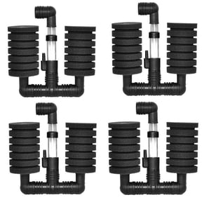 Black Dual Bio Sponge Filter for 10 Gallon Aquariums Gentle, Fry-Safe Mechanical & Biological Filtration