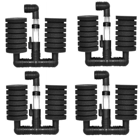 Black Dual Bio Sponge Filter for 10 Gallon Aquariums Gentle, Fry-Safe Mechanical & Biological Filtration