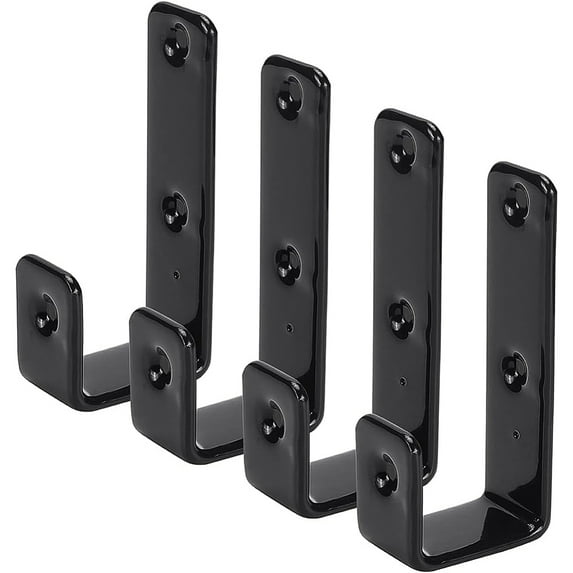 4 PCS Black Bed Ladder Plastic Hooks Heavy Duty Hardware Utility Hook Garage Storage Hook for Bed Decoration Tool Hanging Goods DIY
