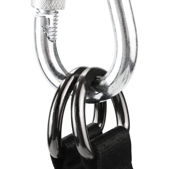 4 PCS Black Tree Swing Straps Hanging Kit with 4 Carabiners, 24cm / 9.4inches Length Tree Swing Hanging Kit Holds 220 lbs Perfect for Tree Swing Hammocks$$Garden & Patio