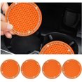 thumbnail image 1 of 4 PCS Bling Car Cup Coaster, 2.75 Inch Crystal Rhinestone Auto Cup Holder Insert Coaster, Anti-Slip Durable Car Drink Cup Mat, Universal Vehicle Interior Decor Accessories (Orange & White), 1 of 5