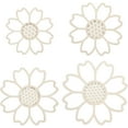 thumbnail image 1 of 4 PCS Boho Wooden Hollow Flower Pendant Daisy Carved Design Wall Hanging Art Woven Rattan Texture Wall Sign Decoration for Home Office Garden Restaurant Living Room Bedroom DIY, 1 of 6