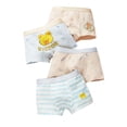 thumbnail image 1 of 4 PCS Boy Cotton Boxers Briefs Comfort Graphic Stretch Underwear Breathable Fashion Big Boys Underpants, Beige, 12 Years, 1 of 3