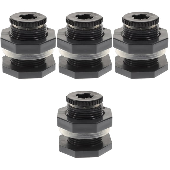 4 PCS Bulkhead Parts Connectors Fitting Submersible Water Pump Grey