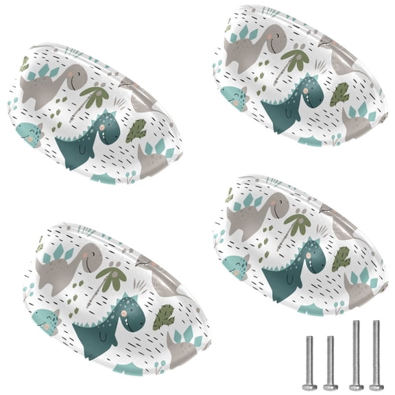 4 PCS Cabinet Cup Pull Dinosaur Drawer Handles with Screws for Cabinet Dresser Kitchen Home Hardware Decor