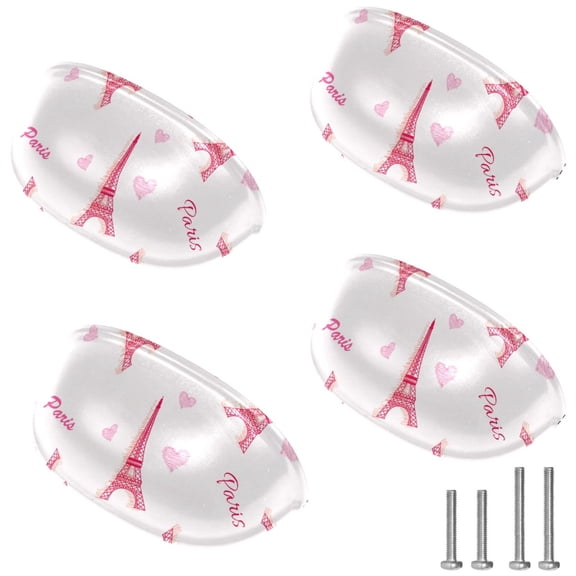 4 PCS Cabinet Cup Pull Eiffel Tower Drawer Handles with Screws for Cabinet Dresser Kitchen Home Hardware Decor