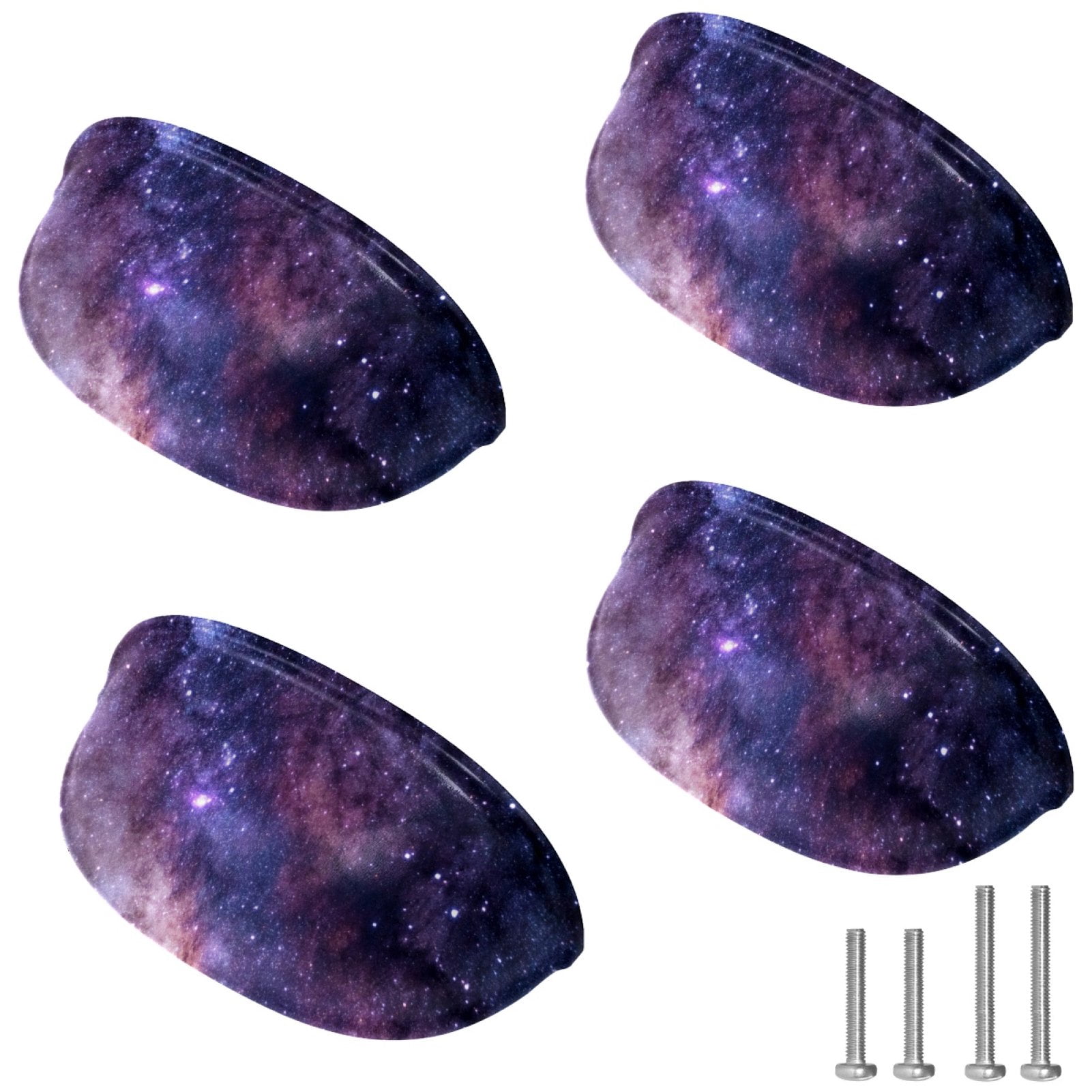 4 PCS Cabinet Cup Pull Space Nebula Star Drawer Handles with Screws for Cabinet Dresser Kitchen Home Hardware Decor