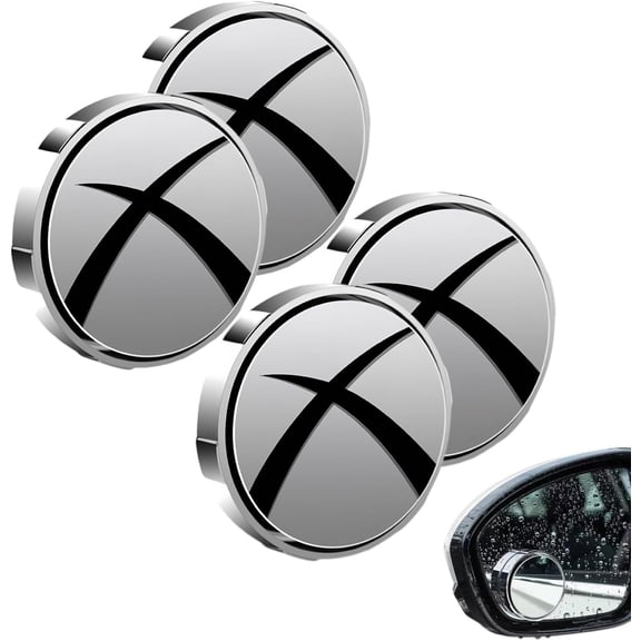 4 PCS Car Blind Spot Mirror, 360-Degree Adjustable HD Glass Convex Mirror with Frame, Wide Angle Rear View for Car SUV Trucks and Motorcycles