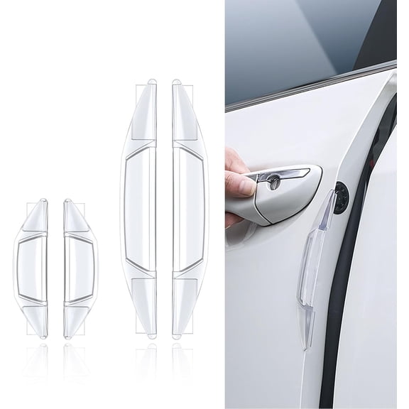 4 PCS Car Door Anti-Collision Strip, Rearview Anti-Impact Sticker, Door Protection Decorative Covers, Universal Car Side Door Edge Protector (Transparent)