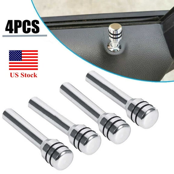 4 PCS Car Door Lock Knobs Aluminum Alloy Inner Door Lock Pull Pins Automotive Inner Door Pull Pins Decor Suitable for Most Cars SUVs Accessory