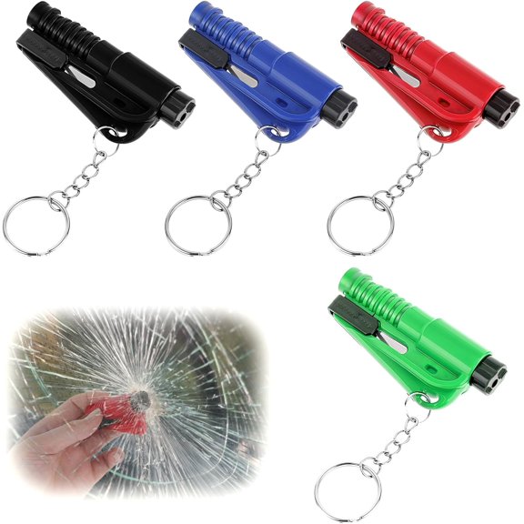 4 PCS Car Window Breaker Tool, Glass Breaker & Survival Whistle, Car Emergency Escape Tool, Window Breakers Applicable to All Cars 4 Color