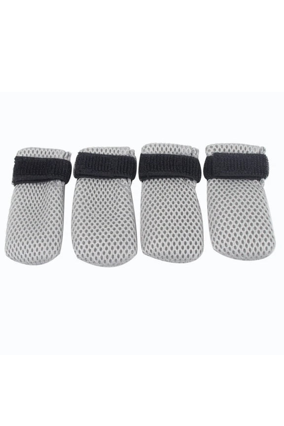4 PCS Cat Mittens to Prevent Scratching,Mesh Breathable Cat Shoes,Adjustable Cats Anti Scratch Gloves,Suitable for Cats When Bathing and Nail Trimming(XL,Grey)