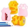 thumbnail image 1 of 4 PCS Cat Paw Pencil Sharpener, Cute Manual Pencil Sharpener for People, Small Handheld Pencil Sharpeners for , Kawaii  Office Supplies Gifts for People, Mini Stationery Pink/Yellow, 1 of 9