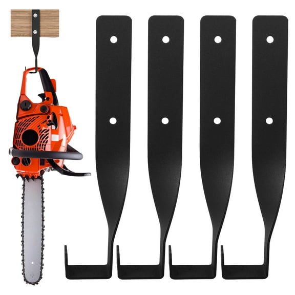 4 PCS Chainsaw Wall Mounts, Metal Chainsaw Wall Hanger, Wall Mounted Chainsaw Holder for Garage, Backpack Blower Hanging Rack, Tool Room Utensil Hook for Electric Saw, Weed Eater, String Trimmer