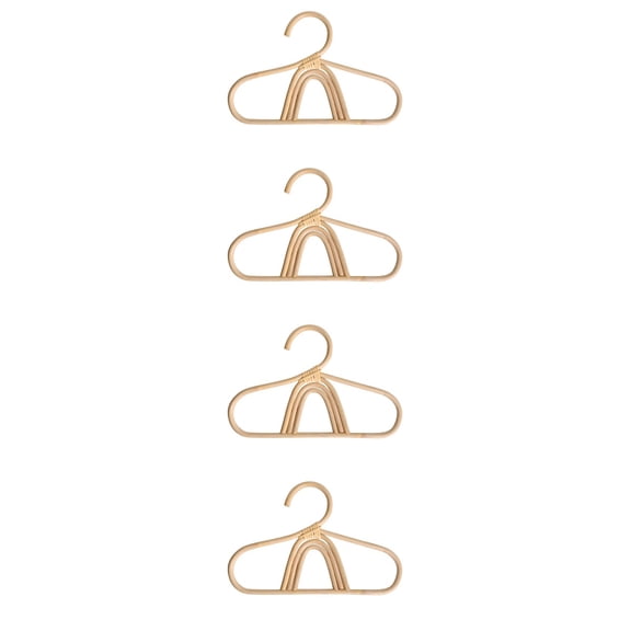 4-Piece Set of Velvet Baby Clothes Hangers for Toddlers, Rattan Style Boy Hangers for Children