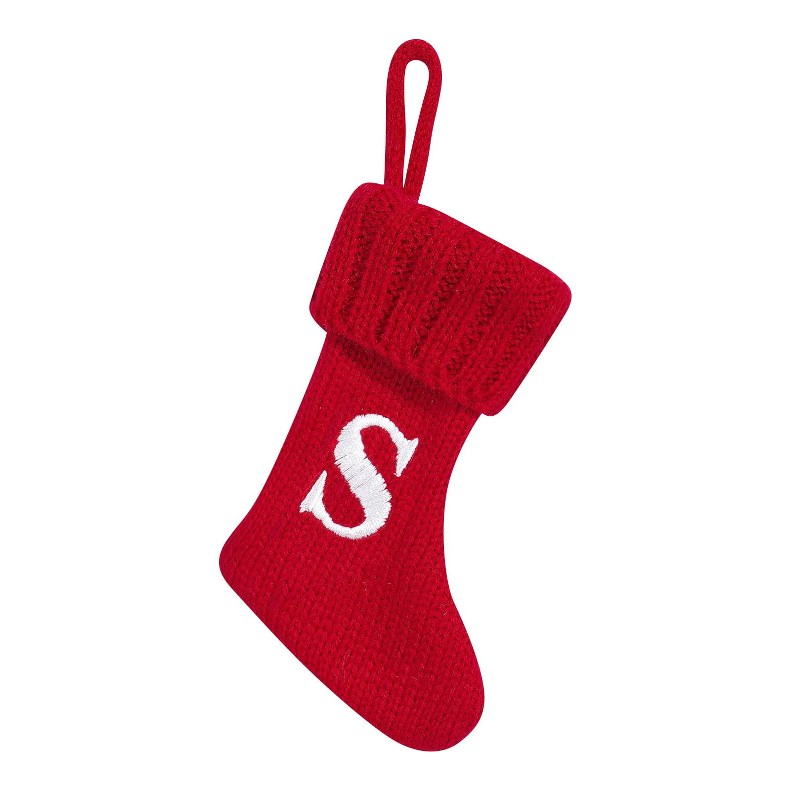 4 PCS Christmas Stockings with Letter Monogrammed Mini Cute Stocking