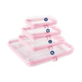 thumbnail image 1 of 4 PCS Clear Hard Shell Zipper Storage Bags, Waterproof Travel Toiletry Cosmetic Organizer, Transparent Hard Makeup Carry on Pouches in S/M/L/XL Multi Sizes for Vacation & Daily Storage, 1 of 6