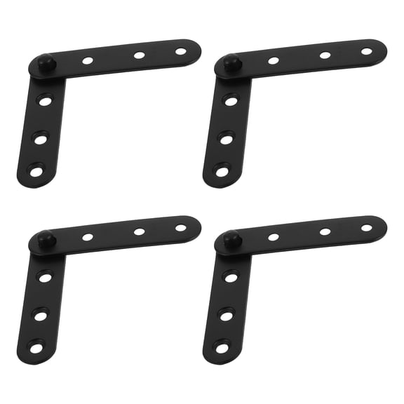 4 PCS Connector Bracket Inner Door Bracket Hinge 7.60X1.60X1.00CM Black