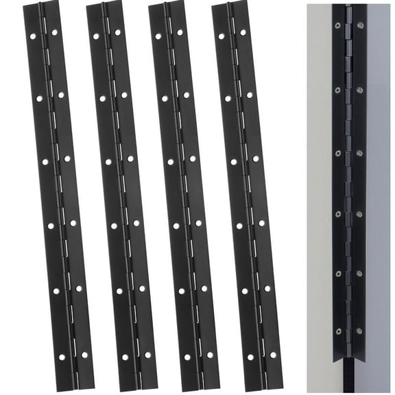 4 PCS Continuous Piano Hinges, 12 Inches Heavy Duty Stainless Steel Hinges, Piano Boat Hinges, Folding Cabinet Door Butt Hinge