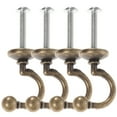thumbnail image 1 of Homoyoyo Vintage Coffee Metal Curtain Hooks with End Design, 4 Pieces for Home Use and Window Decor, 1 of 6