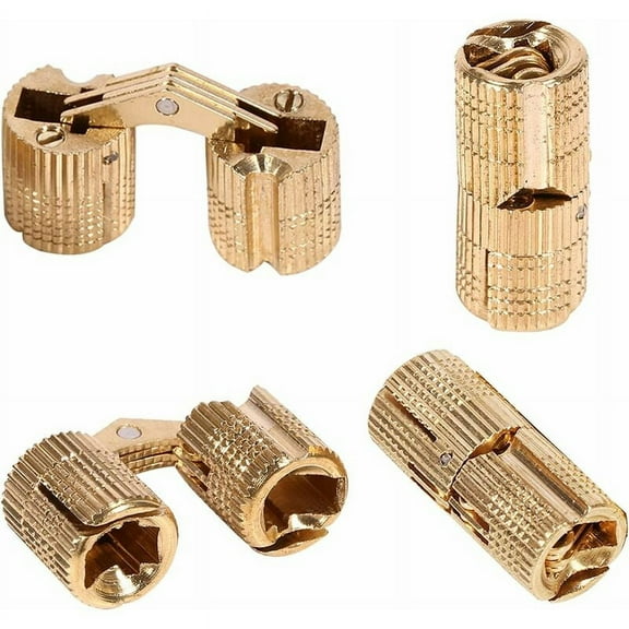 4 PCS Cylindrical Hinges, Invisible Hinge Brass Barrel Hinge for DIY Jewelry Box Hand Craft (10mm)