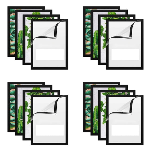 4 PCS Diamond Art Frames Frames for Diamond Painting Self Adhesive for Painting Pictures Canvas Room Wall Window Door Decorations Accessories (15.7 X 11.8Inch)