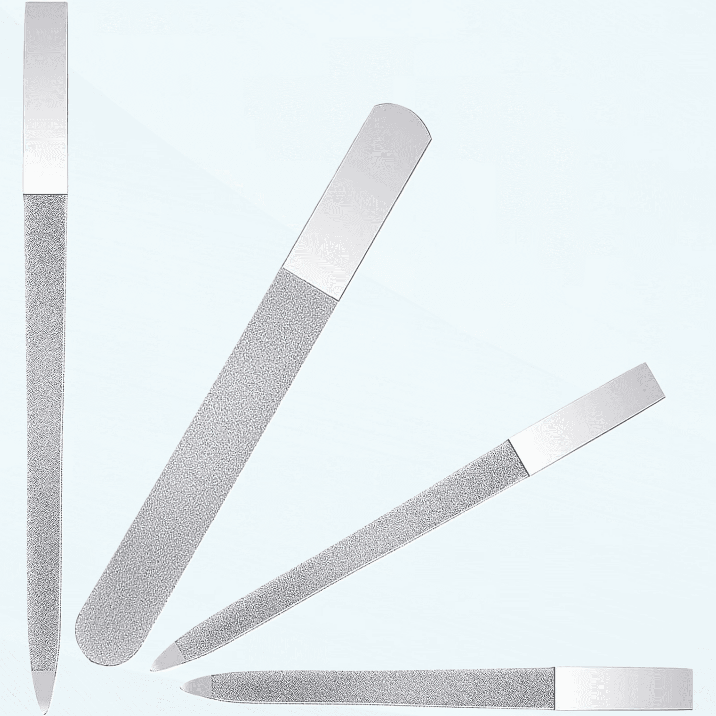 4 PCS Diamond Nail File Double Sided Metal Fingernail Manicure Files