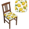 thumbnail image 1 of 4 PCS Dining Chair Seat Covers Set Yellow Lemon Stretch Removable Chairs Covers Washable Seat Cushion Slipcovers Protector for Dining Room Kitchen Chairs, 1 of 6