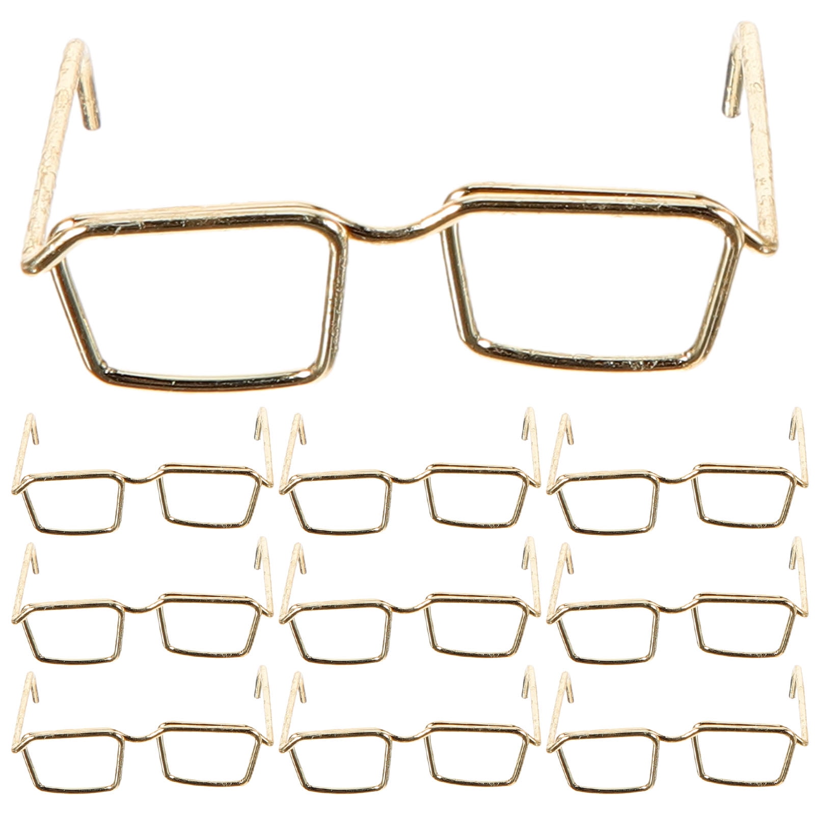 Set of 4 Glasses No Lens for Doll Dress up Frame Trolls Toys Clothes Golden