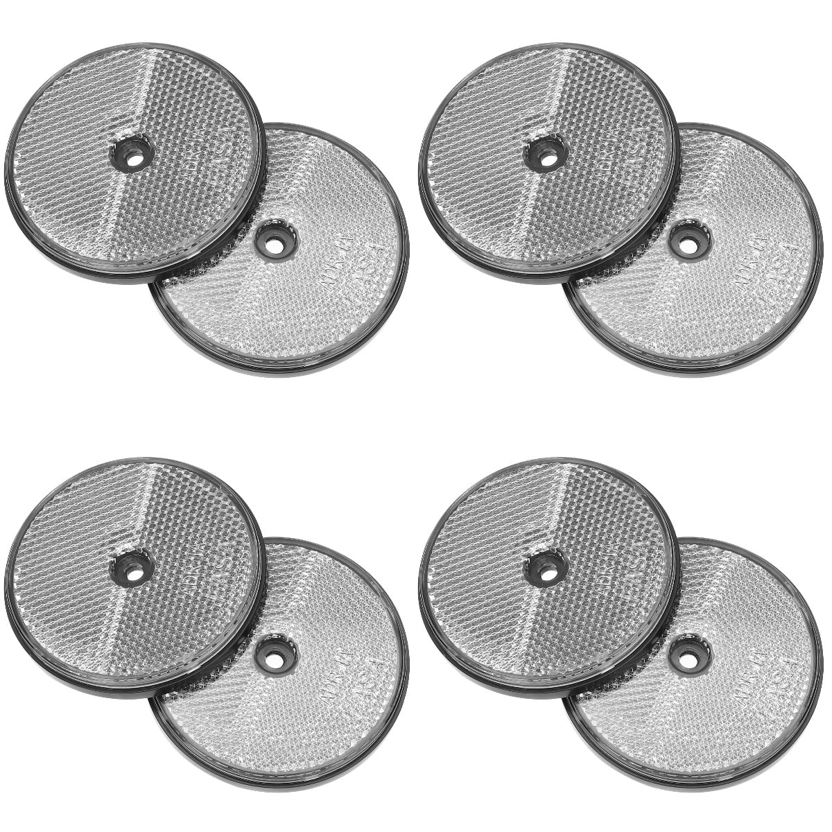 4 PCS Driveway Reflector Wheel Round Reflector Trailer Reflector 7x7CM Silver