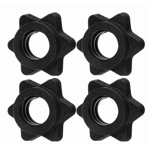 4 PCS Dumbbell Collars 1 inch Dumbbell Hex Nut Barbell Collar Clamps Weight Clips for Dumbbells,Spinlock Collars for 1 Inch Standard Barbells Bars Sports Weight Lifting Fitness