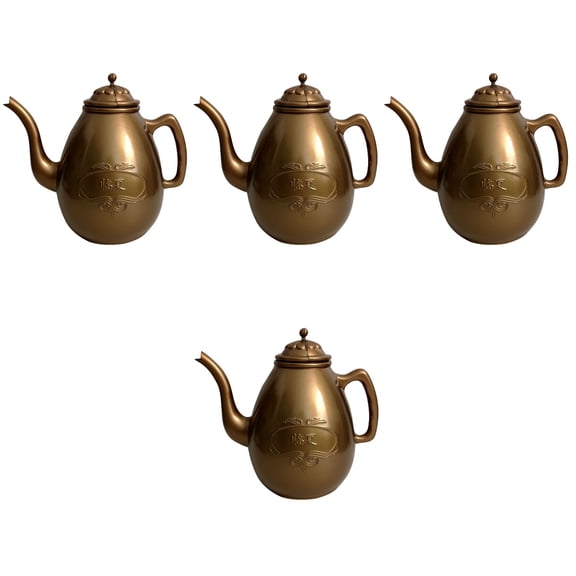 WRITWAA Vintage Small Tea Pot Light Brown Heat Resistant for Daily Use 4Pcs