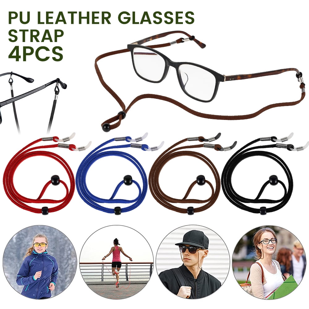 Glasses Strap - 3 Pcs Large Adjustable Eyeglass Strap & 2 Pcs Glasses Cloth  Set - Sports Sunglasses & Eyeglasses Holder Straps for Men Women,Eye