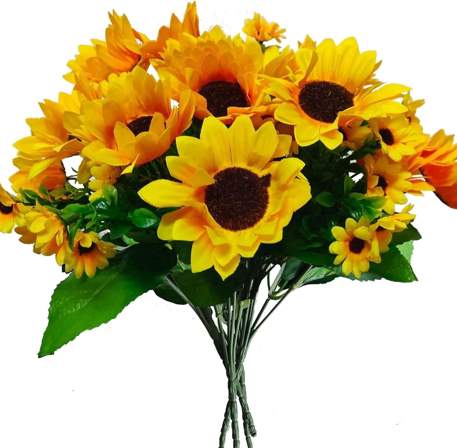 4 PCS Fake Silk Sunflowers Artificial Flower with Stems for Home ...