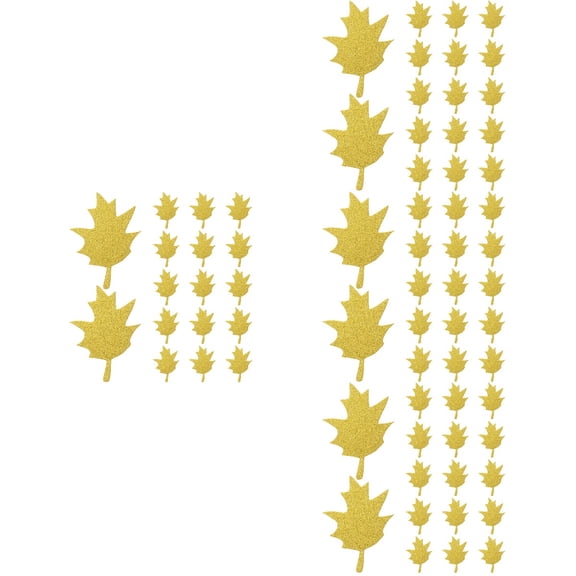 4 PCS Fixture Maple Leaf Hand Cut Maple Leaf Paper Cutting 10X7.1CM Golden