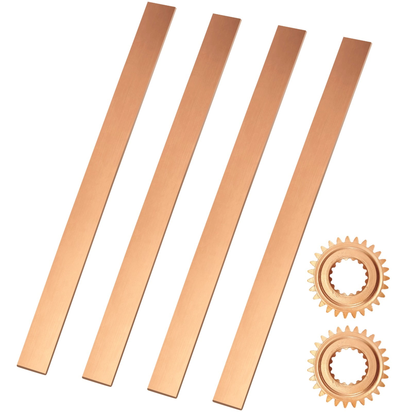 4 PCS Flat Copper Bars - C110 Copper Bus Bar, 1/8 X 1 X 12 Inches Long