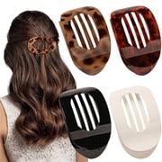 4 Pcs Flat Hair Clips for Thick Thin Hair, Round Lay Down Hair Claw Clips for Women Girls, Comfortable Curved Flat Clips for Lying,Driving and More